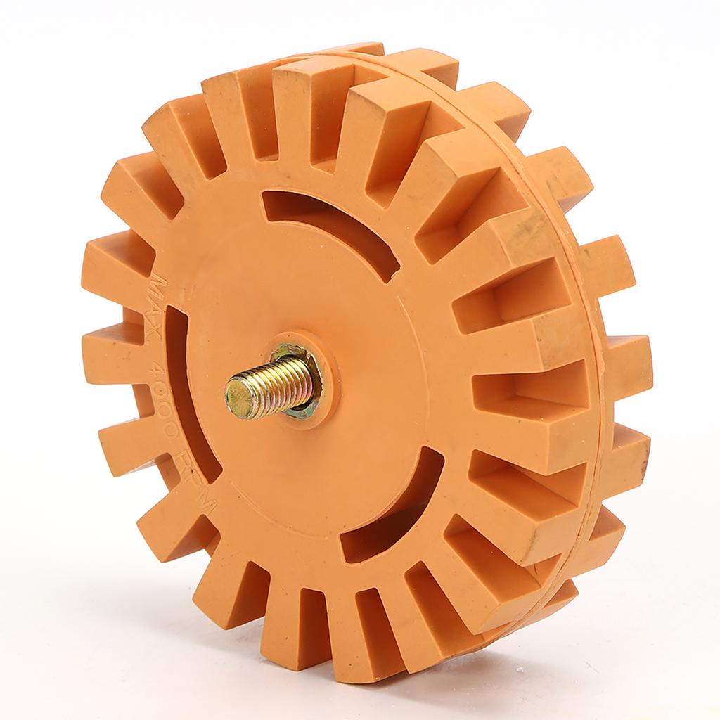 4in Rubber Eraser Wheel Sticker Film Glue Remover Pneumatic Decal Paint Cleaner Disc 25mm Diameter