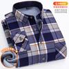 New IN Men's Thicker Flannel Shirt  Winter Plus Fleece More Colors Warm Long Sleeve  Plaid Business Casual Slim-fit Clothes