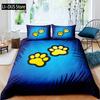 Footprint Duvet Cover Set Kids Watercolor Bedding Set Animal Footprints Colorful Puppy Paws Multicolor Graffiti Art Quilt Cover
