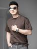 European Men's Short-Sleeve T-Shirt Summer 2025 New Trendy Brand Solid Color Round Neck Top Half-Sleeve Tee Base Shirt for Men