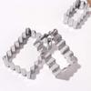 6Pcs Rectangle/Square Blessing Frame Biscuit Mold Wave Cookie Cutter  Sandwich