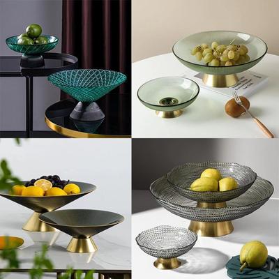 PET Obstschale mit Sockel Diamantmuster Einfach Kreativ Heimdekor Wohnzimmer Couchtisch Süßigkeiten