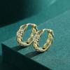 Ailmay 100% Real 925 Sterling Silver Luxury Zirconia Circle Hoop Earrings For Women Wedding Engagement Fine Female Jewelry