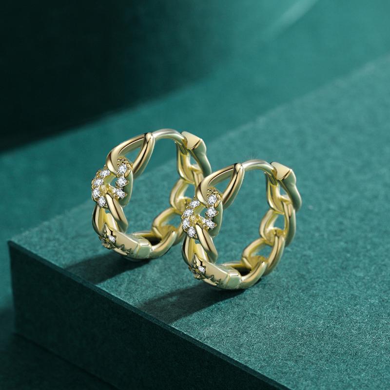 Ailmay 100% Real 925 Sterling Silver Luxury Zirconia Circle Hoop Earrings For Women Wedding Engagement Fine Female Jewelry
