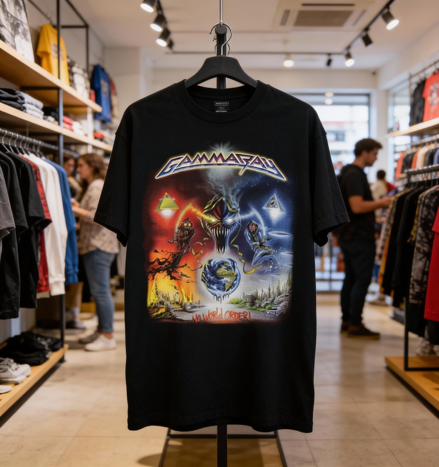 vintage 2001 Gamma Ray t-shirt Power Metal, Black Tee 2 sides NWT S