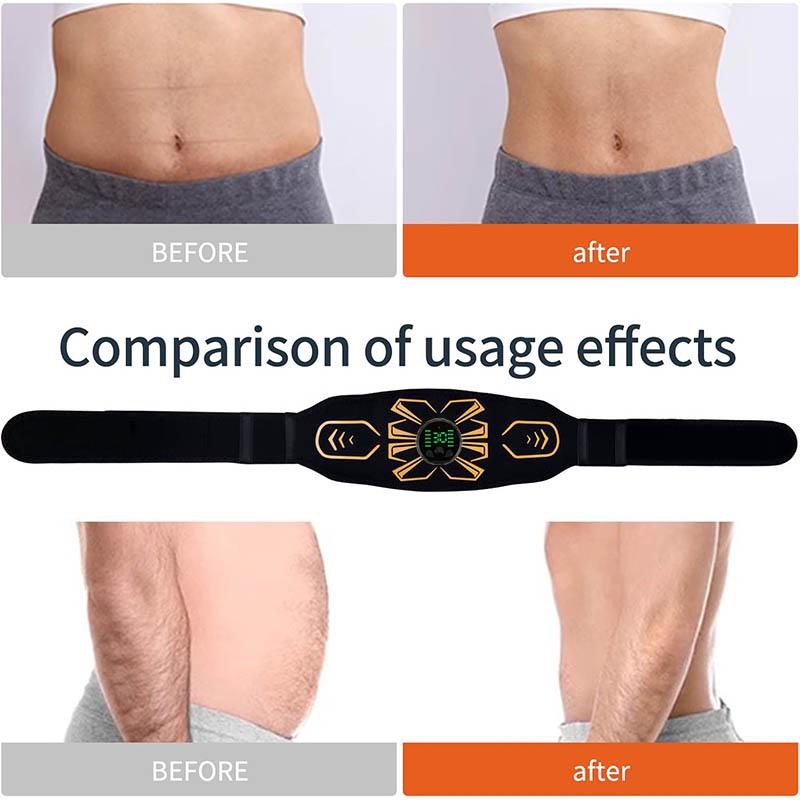 Abdominal Toning Belt Muscle Toner Smart EMS Muscle Stimulator Ab Trainer USB Charge Body Massager Weight Loss Fitness Equipment
