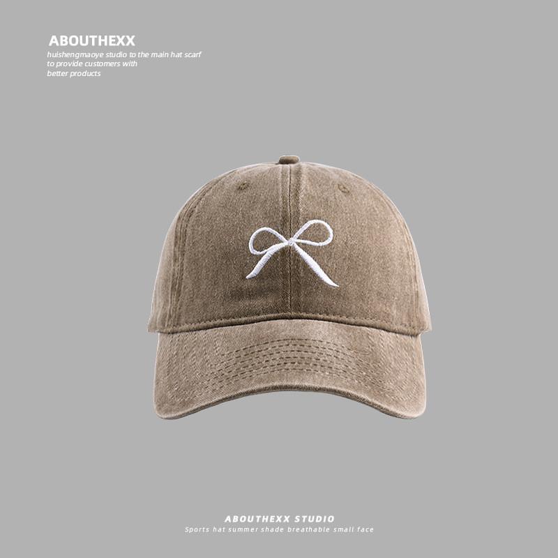 Bow Embroidered Baseball Cap With Sunshade And Breathable Cotton For Teens And Adults
