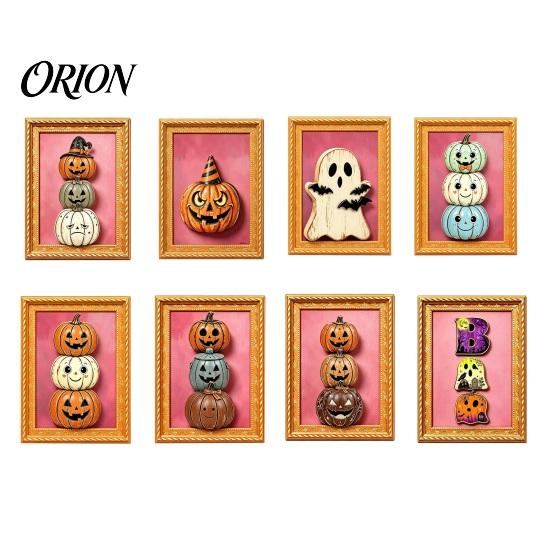 Holiday Decoration Magnet Halloween Pumpkin Frame Refrigerator Magnet, Vintage Ghost Fridge Whiteboard Decorative for Party Spooky Magnets