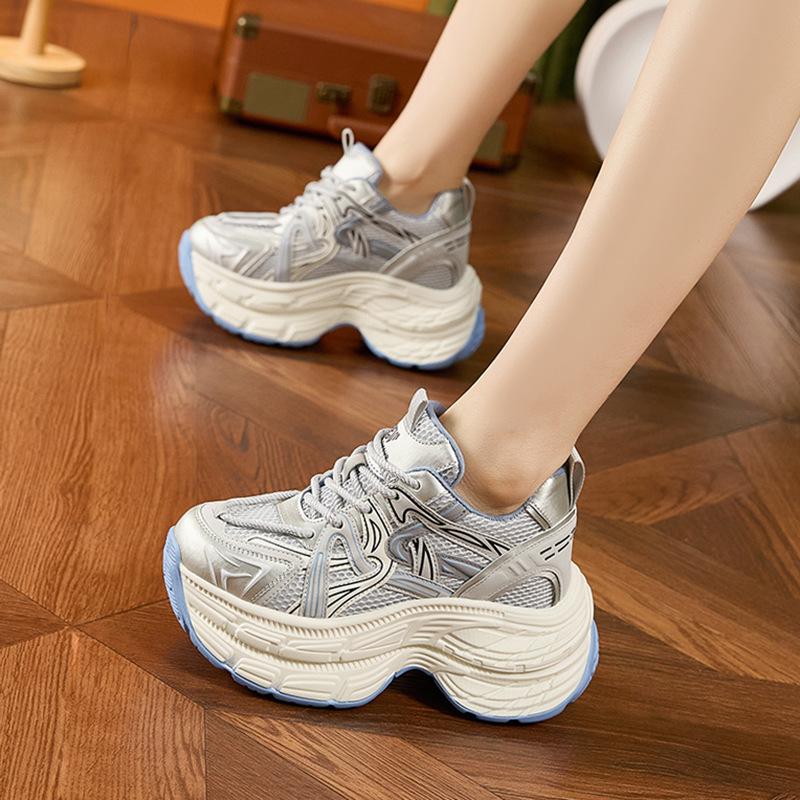 Fashion High Brand 10CM High Thick Bottom Shoes for Women Outdoor Sneakers Tide Trendy Breathable Mesh Ladies Wedges Platform Sneakers