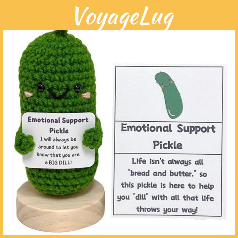 Unique Handmade Knitted Gift Set With Funny Cucumber And Potato Expressions