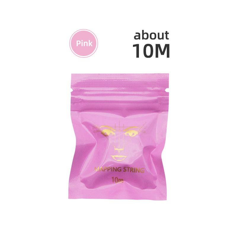 10M Microblading Mapping String Pre-Inked Makeup Eyebrow Marker Thread Tattoo Brows Positioning Dyeing Line Pmu Measuring Tool розовый