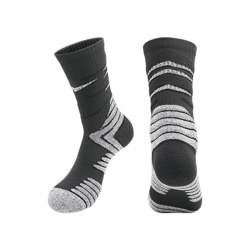 High-Top Basketball Socks Actual Combat Long-Tube Badminton Towel Socks Sweat-Absorbing Zhongbang Running Socks Medium-Tube Sports Socks