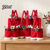 Festive Party Souvenir Bags Christmas Santa Pants Gift Bag, Red Plush Candy Tote with Handles Tree Hanging Decor for Wine Bottle, Holiday Favor