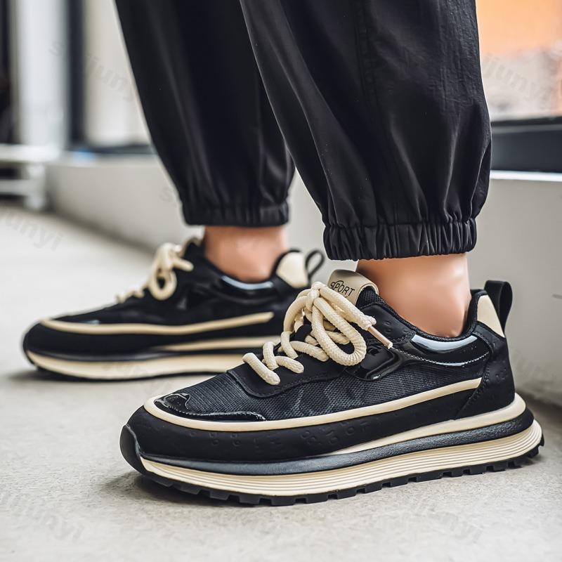 Mode Herrenschuhe 2025 Sommer Casual Sportschuhe Modetrend Vielseitige Dickbesohlte Bequeme Leichte Schnür-Plateau-Sneakers