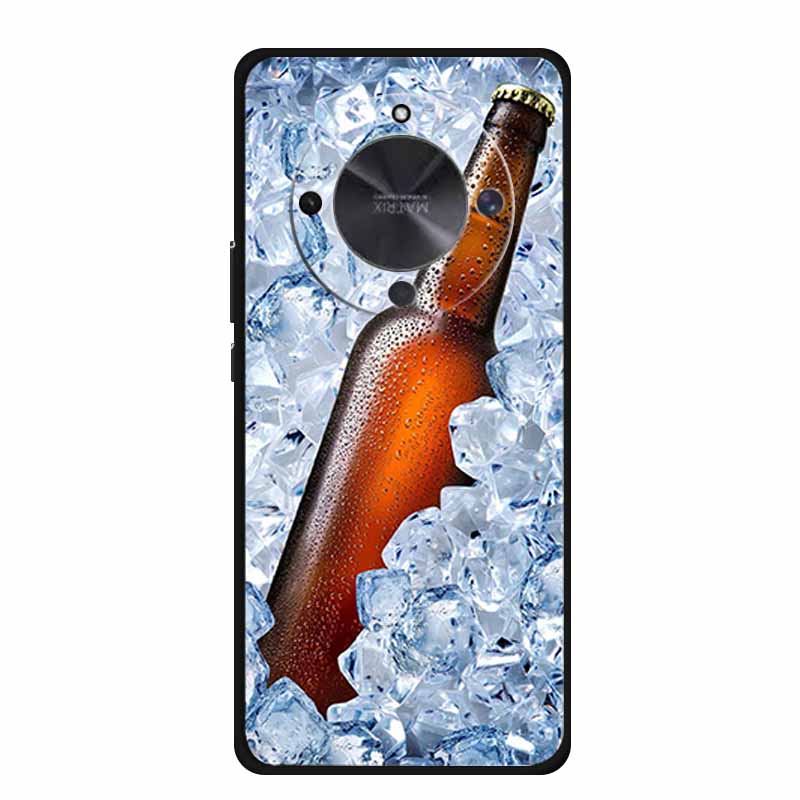 Phone Case For Honor X70 5G 2025 Case X 70 Coque Flowers Black Silicone Soft Back Cover For Honor X70 Cases HonorX70 Funda 6.79"