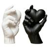 Handheld Heart Statue Hand Holding 3D Printed Figurine, Modern Minimalist Sculptural Desk Decor, Romantic Black White Home Decor Accent for