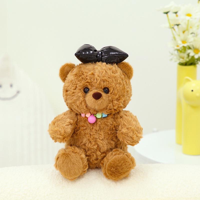 Cute Bow Doodle Bear Plush Toy 8 Inch Machine Doll Girl Gift Teddy Bear Doll