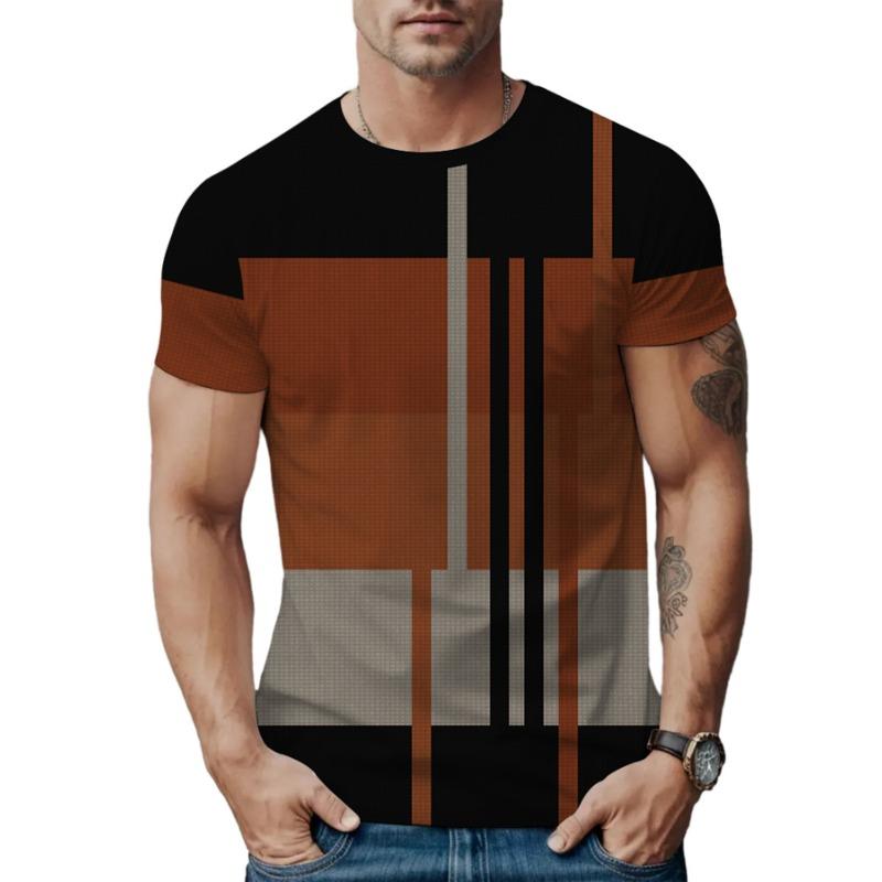 New 3D Digital Printed Summer Abstract Personality Trend Adult Men's T-shirt