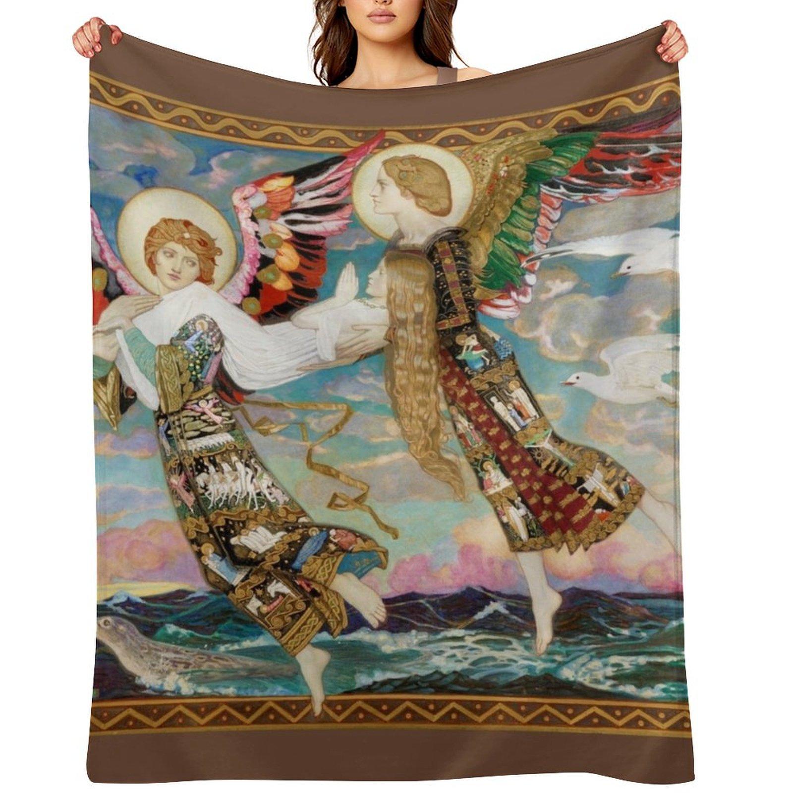 Saint Bride Saint Brigid of Kildare John Duncan Throw Blanket Decorative Sofas Plush sofa bed Retros Blankets 30x40in
