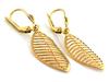 Gold hanging earrings 333 openwork leaf shape modern design for her
