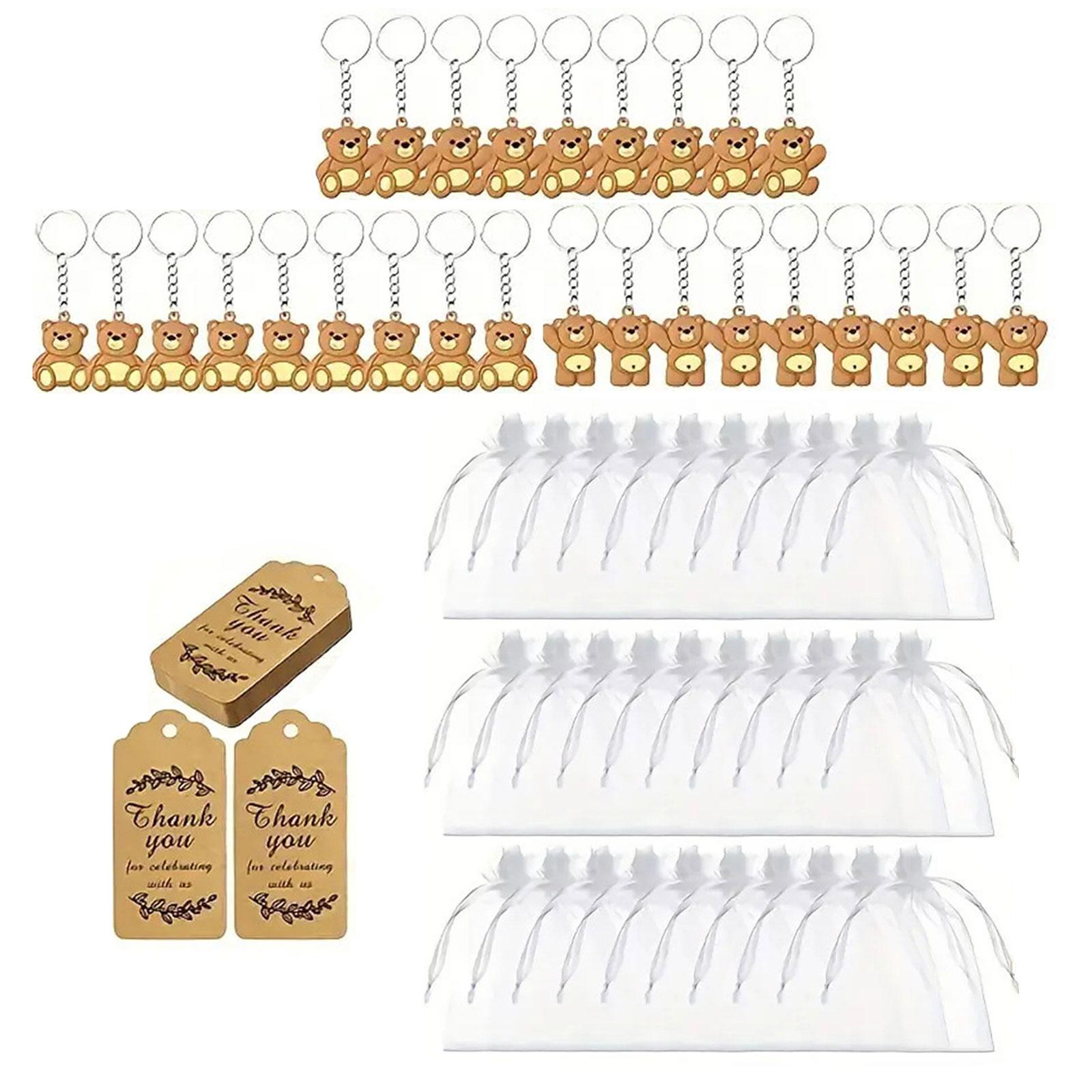 

30Pcs Elegant Color Cartoon Keychain Charm Lovely Dress Up Sturdy Mixed Materials Pendant for Bags and Keys Decoration