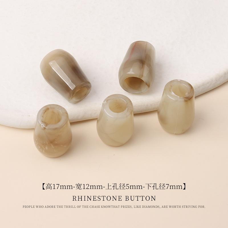 5pcs Acrylic Two-Color Hanging Bell Diy Beaded Bucket Bead Material Large Hole Round Bead Buckle Swimsuit Sweater Pants Drawstring Button