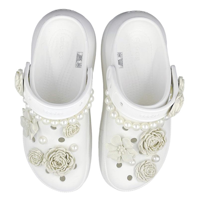 Crocs Crush Clog EIGHT% Mountain Wild Gardenia Pearl Comfortable Hole Shoes Unisex White