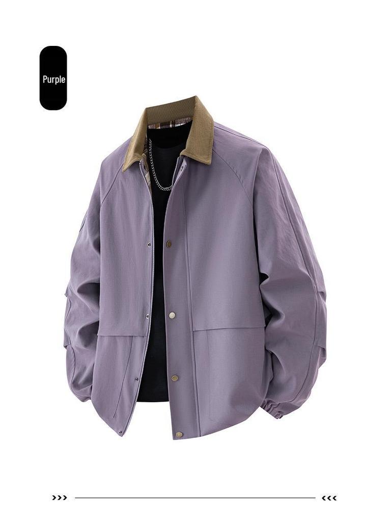 Plus Size Men's Versatile Lapel Jacket for Spring and Autumn