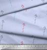 Soimoi Gray Poly Crepe Fabric Scarlet Hummer Leaves Print Fabric by the Metre 42 Inch