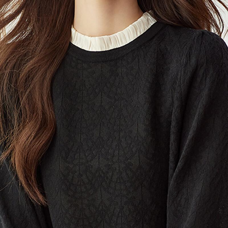 Srcr Women's Jacquard Thin Wool Knit Top