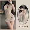 Sexy Underwear Pure Desire Perspective Mesh Lace Suspender Nightdress Sexy Inner Strap Deep V Nightdress
