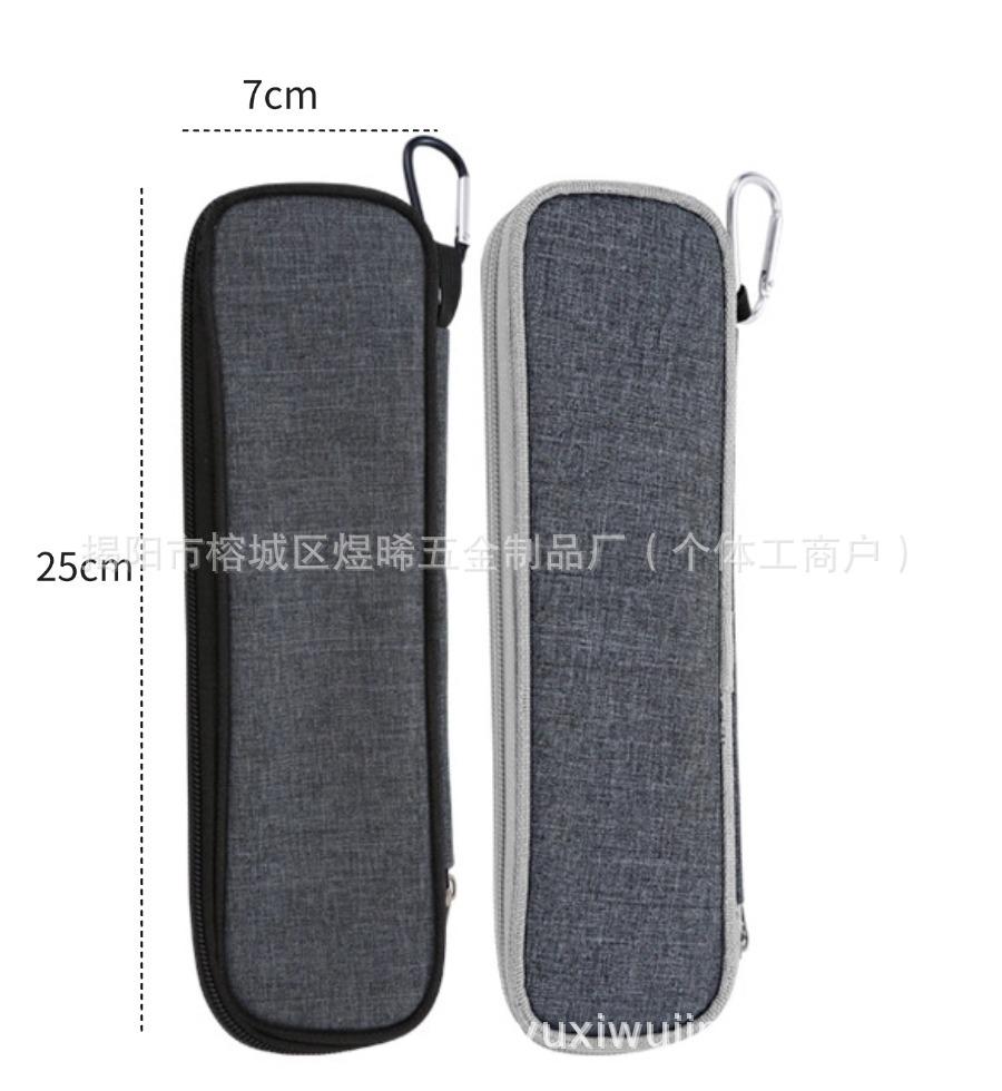 Stainless Steel Outdoor Travel Cutlery Set: Knife, Fork, Spoon, Straw, Chopsticks with Storage Bag