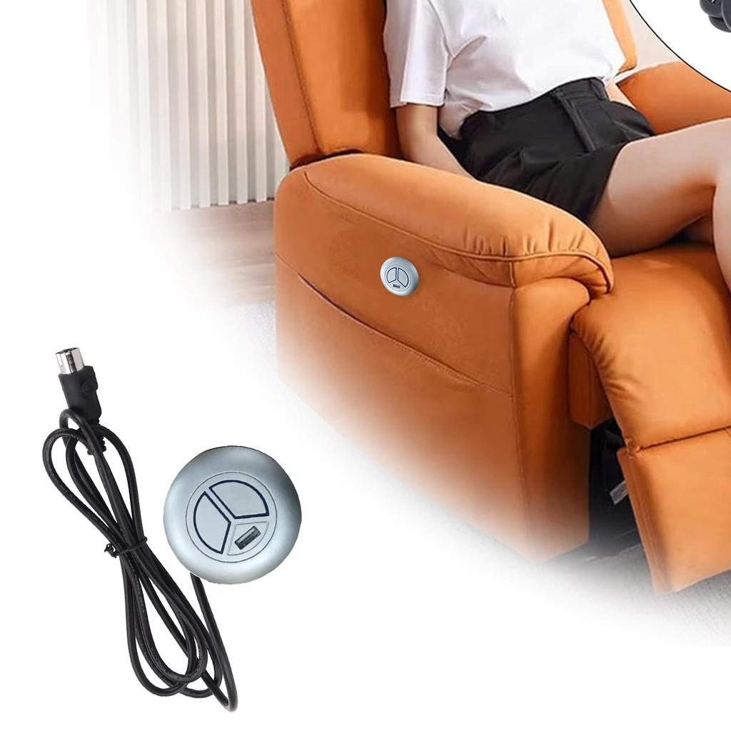 Round Hand Control Switch Replacement with USB Charging for Electric Recliner Sofa Lift Chair Motor Controllers