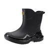 Classic black non-slip men's rubber shoes rain shoes short sports water boots widened and thickened environmentally friendly water shoes