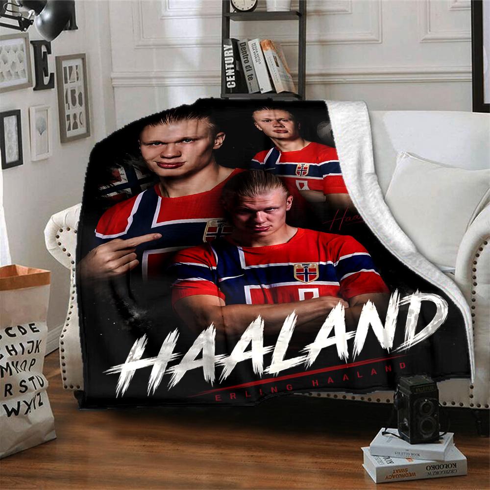 1pc Haaland12 Blanket, Gift, for Men and Women, Soft Blanket, Good for Sofa Bed Couch Travel, Lightweight Flannel Blanket