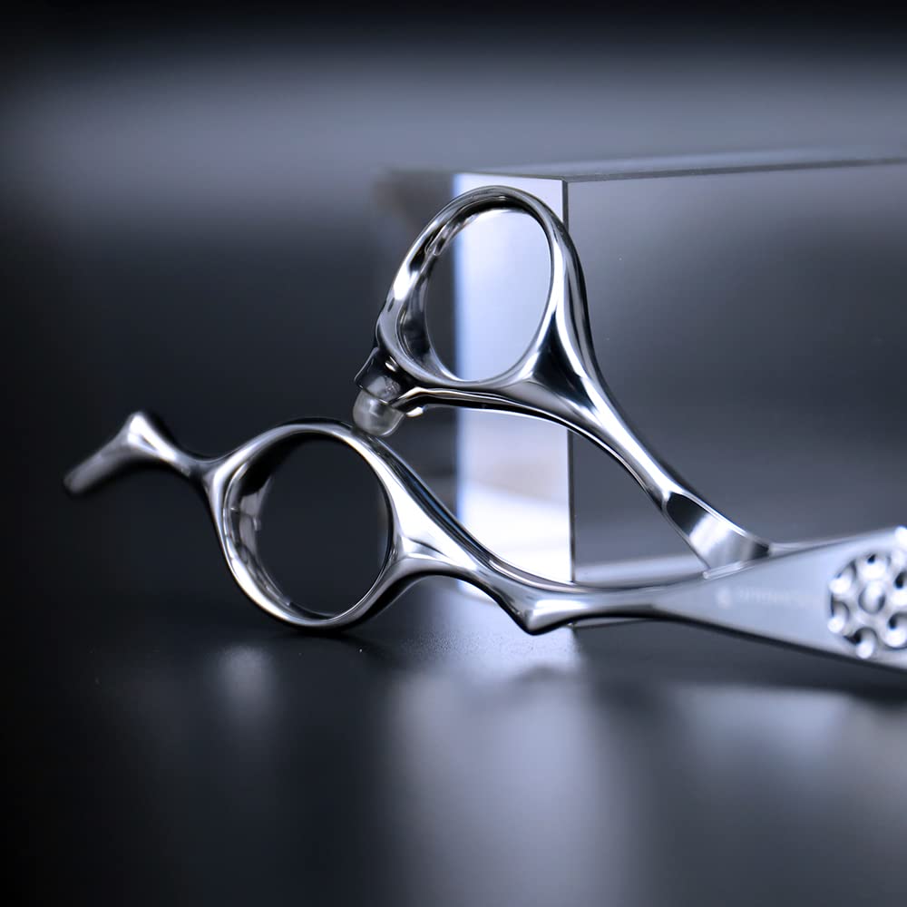 AOLANDUO Hair Scissors Japanese Aichi Steel Handmade Hair Cutting Shears Razor Design with Elegant Case for Salon Stylists and Barbers 6"