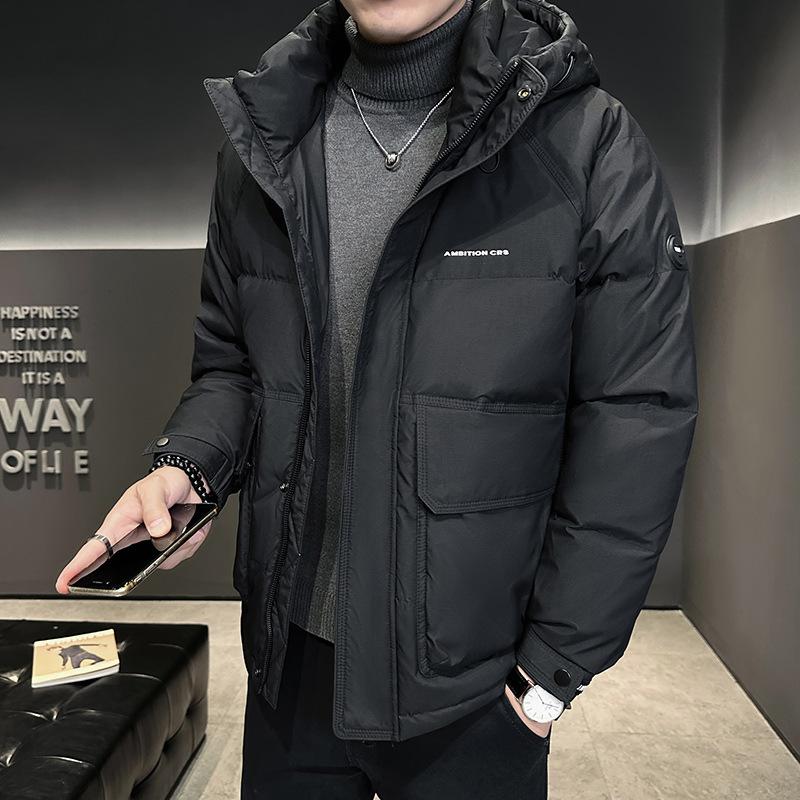 

Outdoor mountain tide brand hooded down jacket can be opened twice to keep warm and thickened bread jacket men M чёрный