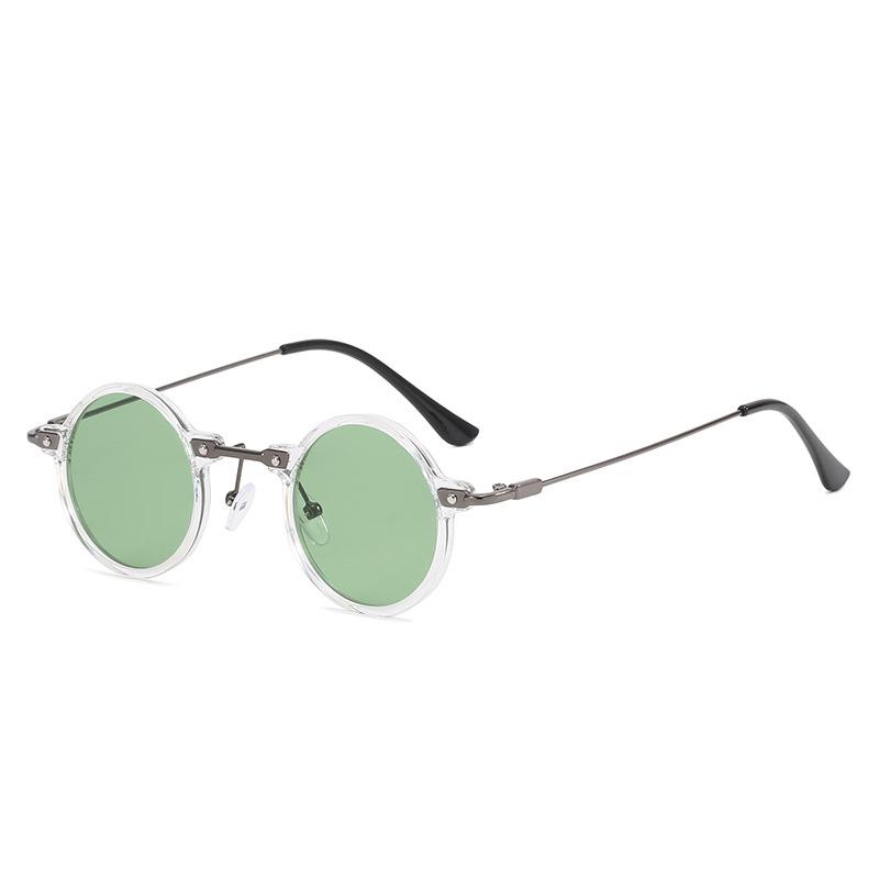 

Retro Punk Round Sunglasses Men Small Frame Sun Glasses Women Brand Designer New Fashion Vintage Metal Eyeglasses Shadow UV400 only 1pcs sunglasses