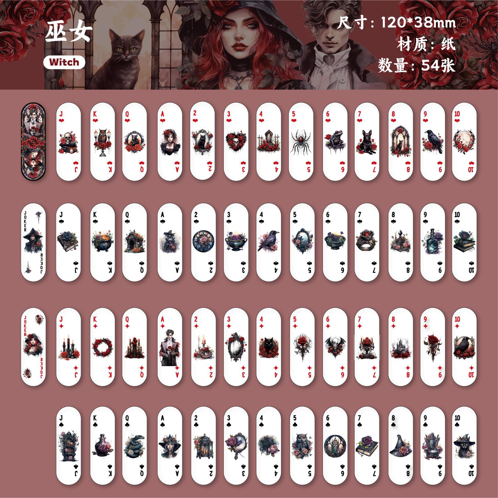 

54pcs/lot Memo Pads Material Paper poker Junk Journal Scrapbooking Cards Retro Background Decoration Paper