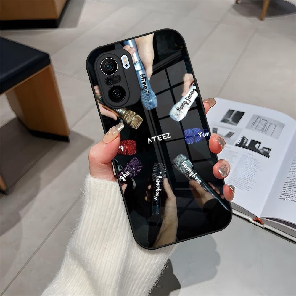 KPOP ATEEZ Logo Phone Case Glass For Xiaomi 15 14 12 Lite 13 Pro 11t Lite POCO M5 X6 M6 X5 X3 NFC F5 F6 Pro Cover Xiaomi 12T