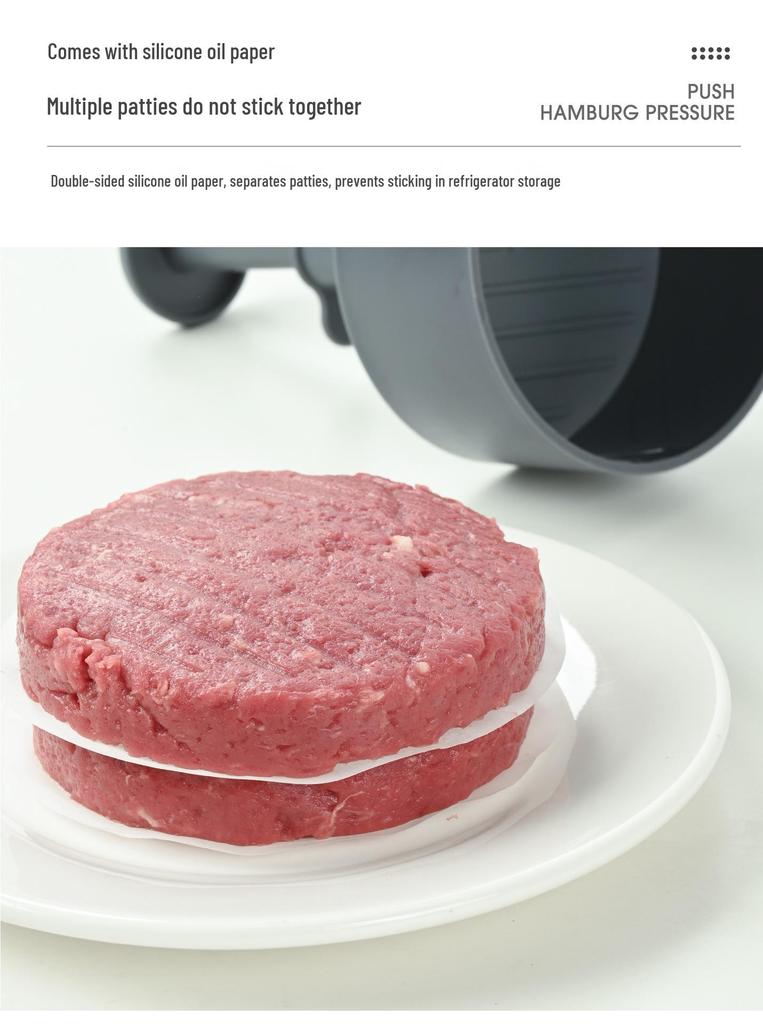 ABS Plastic Non-Stick Round Burger Patty Press - Manual Kitchen Tool