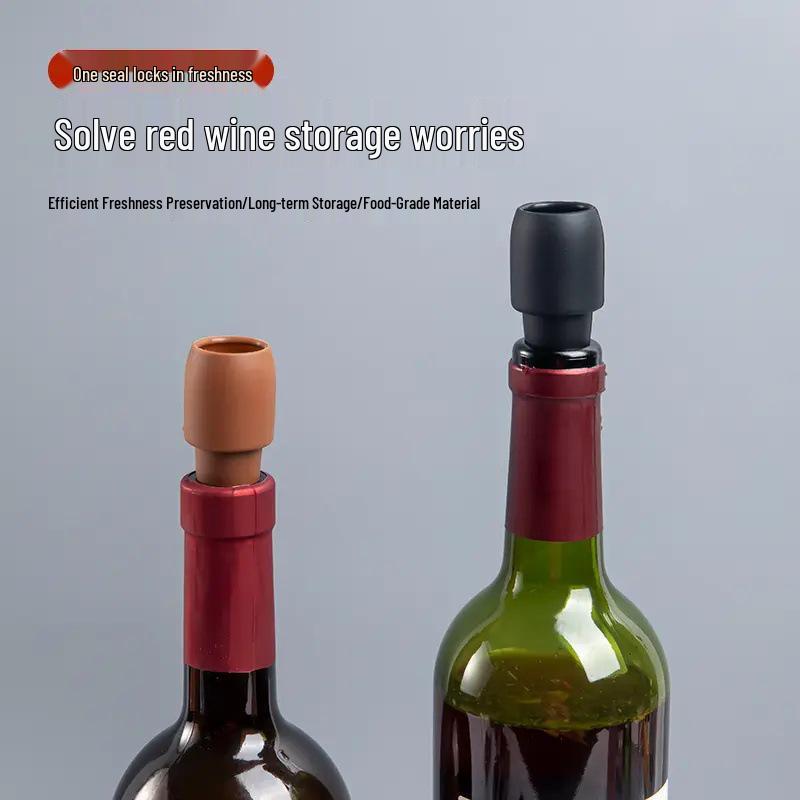 Rotwein Flaschenverschluss: Weiche Silikon-Doppeldichtung Staubabdeckung