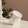Tazza da Caffè Triangolare da 150ML Tazza Creativa in Ceramica Piccola Tazza Bianca per Espresso Tazza per Tè al Latte Tazza Unica per Bere Acqua per Casa Ufficio