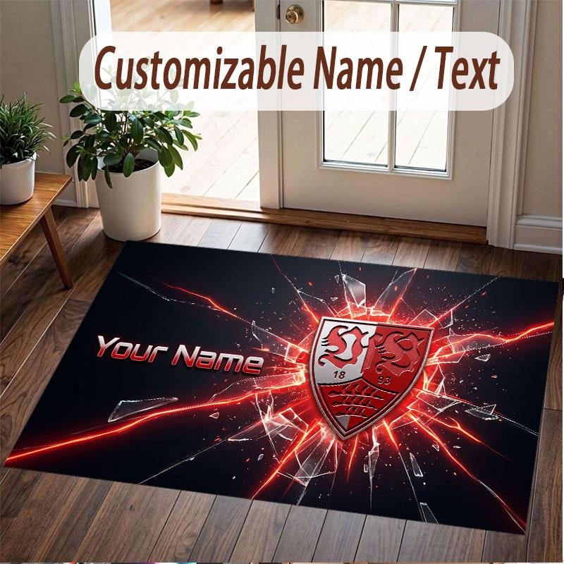 Custom Rug VfB Stuttgart FC Pattern Print Name Text Soft Non‑Slip Floor Carpet for Home Indoor Decoration