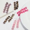Sweet Valentine's Day Acrylic Drop Earring for Women Girls Fashion Glitter Heart Tassel Long Hanging Earrings Jewelry Gifts