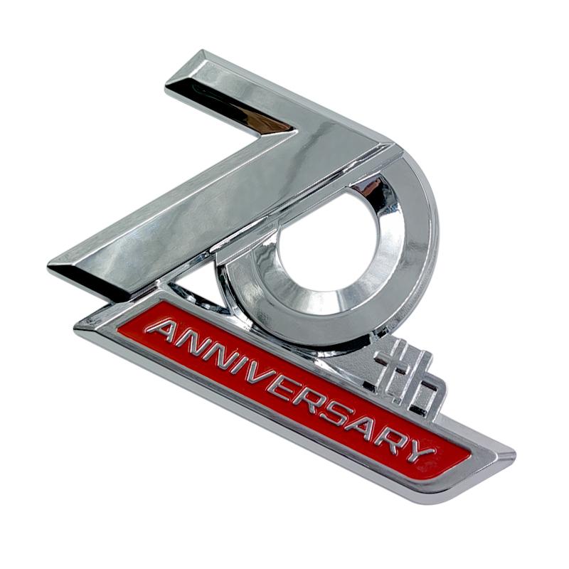 3d ABS Chrome Black Logo 70th Anniversary Emblem Car Fender Sticker 70th Anniversary Badge Sticker Accessories