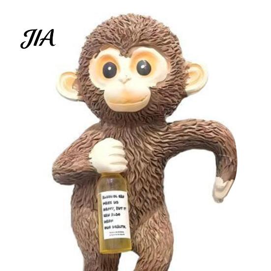 Small Garden Figurine Planter Hanging Monkey Statue, Resin Plant Pot Hugger, Birthday Present for Mom Cute Miniature Flower Edge Decoration