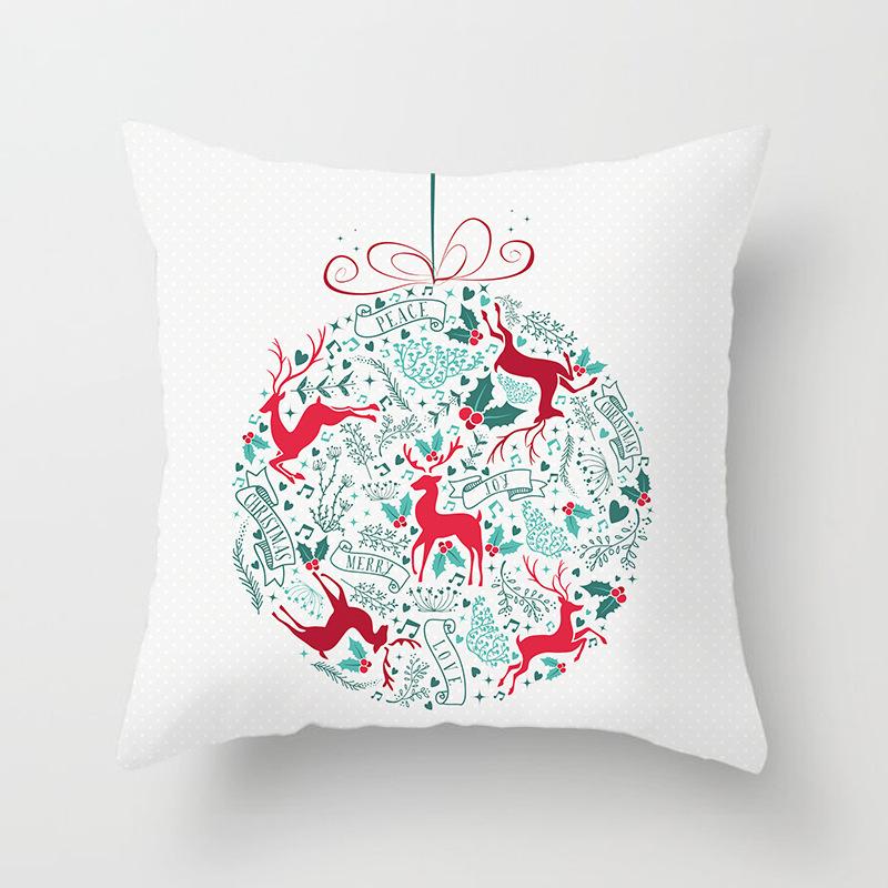 Christmas-Themed Pattern Throw Pillow Cover With Short Plush Print For Living Room Sofa Decoration Cushion Cover Pillow Covers