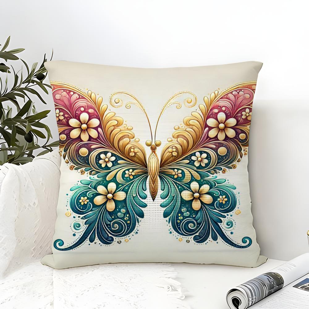 Natural Animal And Colorful Floral Decorations Pillow Case Linen Pillow Case Sofa Home Decor Cushion Cover Cushion Cove