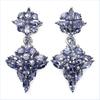 Tanzanite Marquise & Round Statement Earrings 925 Sterling Silver 14K White Gold Plated Stud Earrings Gift for Women